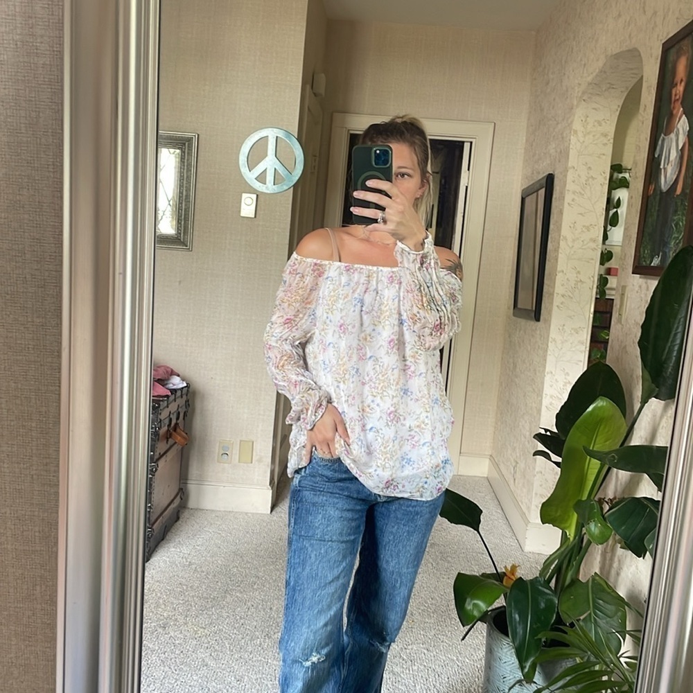 Vintage Viola Borghi Floral Pure Silk Top